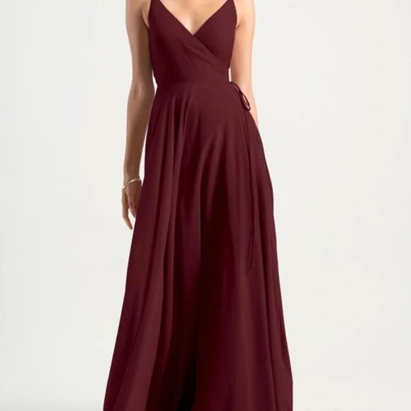 JENNY YOO James Wrap Gown in Hibiscus NWT US 6 - Picture 12 of 13